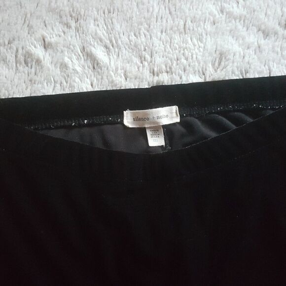 Urban Outfitters Leggings Silence & Noise Velour Soft Black Stretch Women Medium - Picture 5 of 5